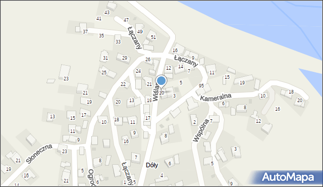 Łączany, Wiślana, 10, mapa Łączany