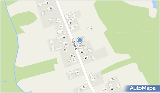 Ładza, Wiejska, 11, mapa Ładza