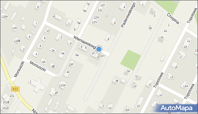 Łajski, Wieniawskiego Henryka, 12, mapa Łajski