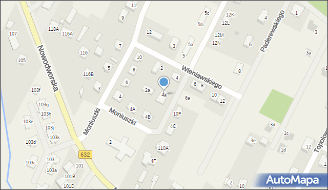 Łajski, Wieniawskiego Henryka, 4a, mapa Łajski