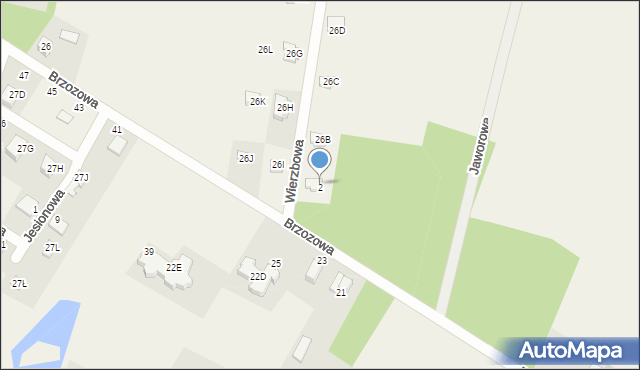 Łapino Kartuskie, Wierzbowa, 2, mapa Łapino Kartuskie