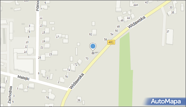 Łask, Widawska, 66, mapa Łask