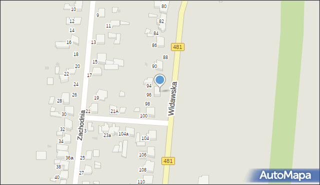 Łask, Widawska, 94-96, mapa Łask