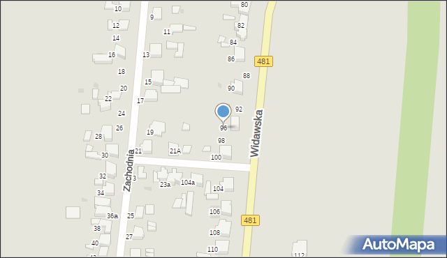Łask, Widawska, 96, mapa Łask