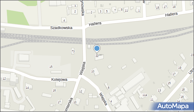 Łask, Wiejska, 12, mapa Łask