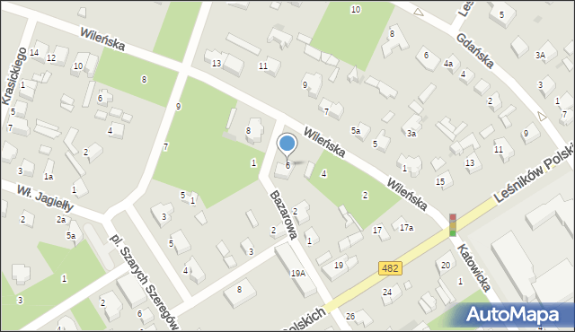 Łask, Wileńska, 6, mapa Łask