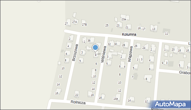 Łask, Wiśniowa, 4, mapa Łask