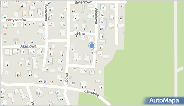 Łaskarzew, Wiśniowa, 5, mapa Łaskarzew