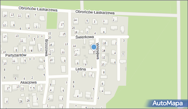 Łaskarzew, Wiśniowa, 9, mapa Łaskarzew