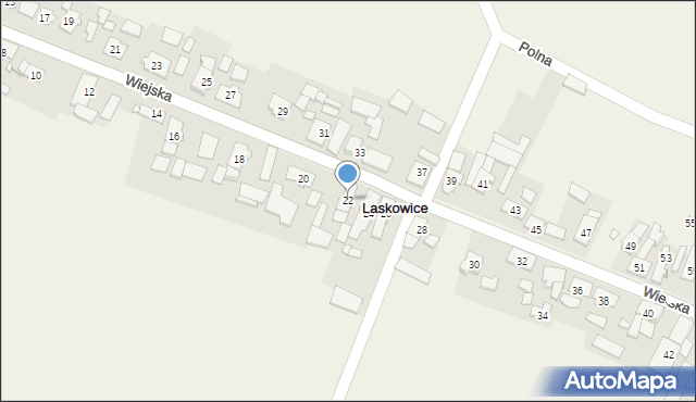 Laskowice, Wiejska, 22, mapa Laskowice