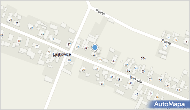 Laskowice, Wiejska, 43, mapa Laskowice