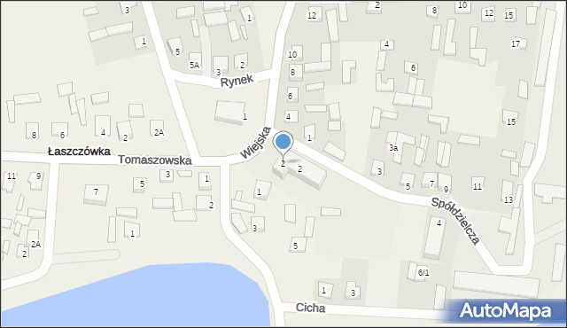 Łaszczówka, Wiejska, 2, mapa Łaszczówka