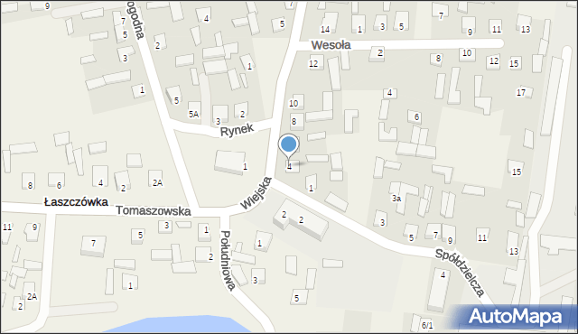 Łaszczówka, Wiejska, 4, mapa Łaszczówka