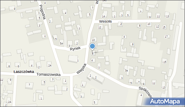 Łaszczówka, Wiejska, 6, mapa Łaszczówka