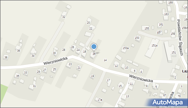 Łaziska, Wierzniowicka, 16, mapa Łaziska