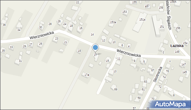 Łaziska, Wierzniowicka, 17, mapa Łaziska