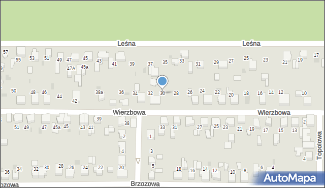 Łaziska Górne, Wierzbowa, 30, mapa Łaziska Górne