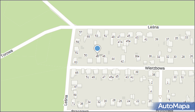 Łaziska Górne, Wierzbowa, 48, mapa Łaziska Górne