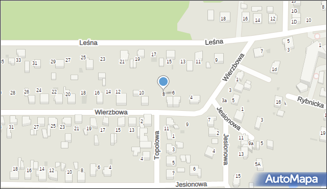 Łaziska Górne, Wierzbowa, 8, mapa Łaziska Górne
