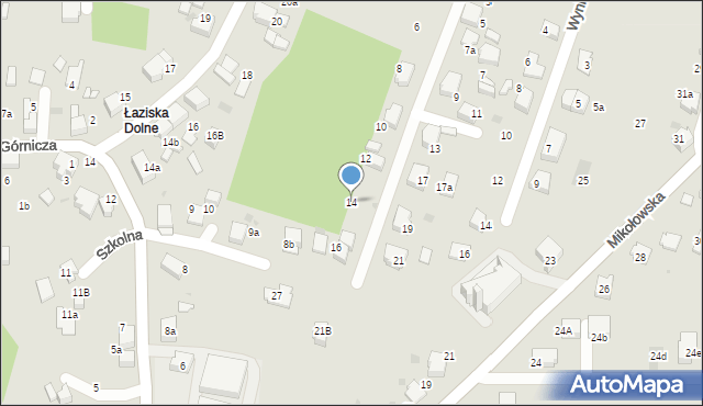 Łaziska Górne, Widokowa, 14, mapa Łaziska Górne