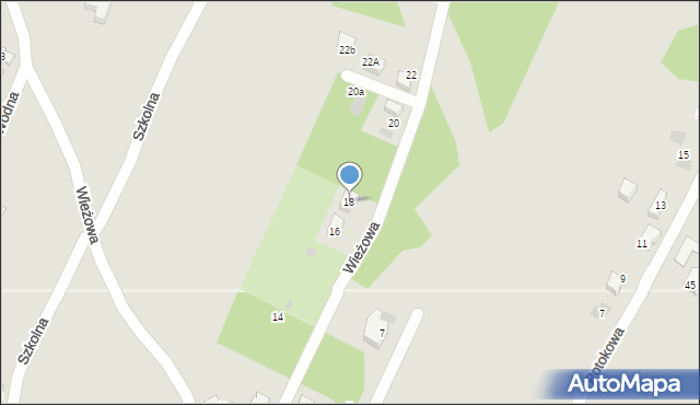 Łaziska Górne, Wieżowa, 18, mapa Łaziska Górne