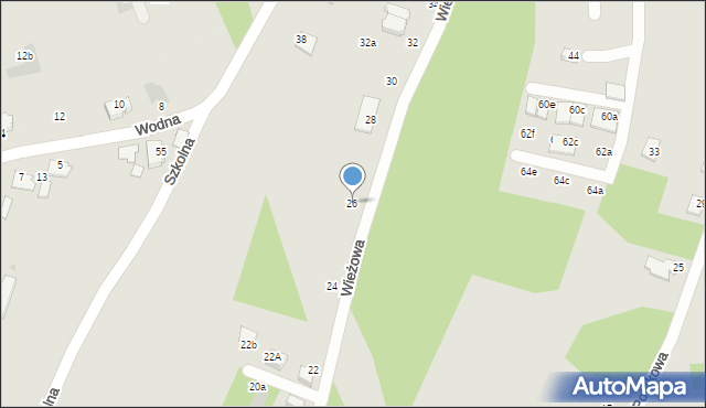 Łaziska Górne, Wieżowa, 26, mapa Łaziska Górne