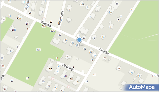 Łazy, Wiejska, 33A, mapa Łazy