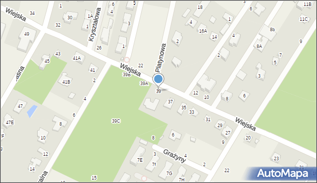 Łazy, Wiejska, 39, mapa Łazy