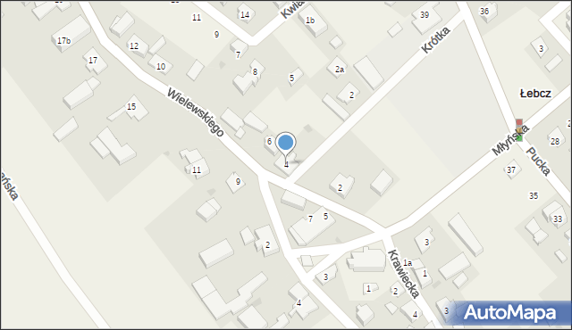 Łebcz, Wielewskiego, ks., 4, mapa Łebcz