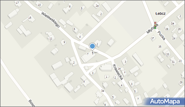 Łebcz, Wielewskiego, ks., 5, mapa Łebcz