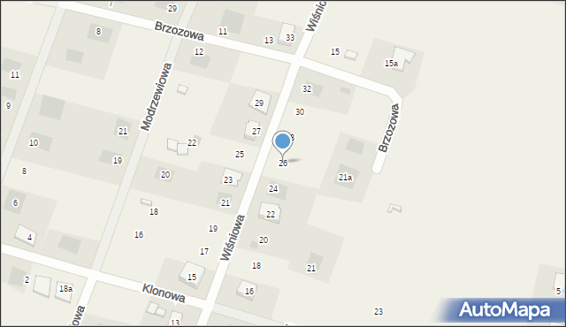 Łebcz, Wiśniowa, 26, mapa Łebcz