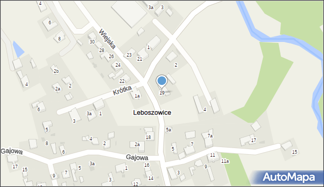 Leboszowice, Wiejska, 19, mapa Leboszowice