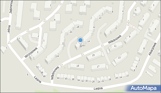 Łęczna, Wiklinowa, 16, mapa Łęczna