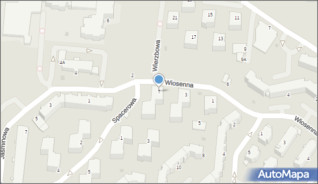 Łęczna, Wiosenna, 7, mapa Łęczna