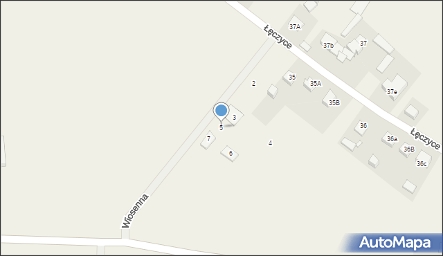 Łęczyce, Wiosenna, 5, mapa Łęczyce