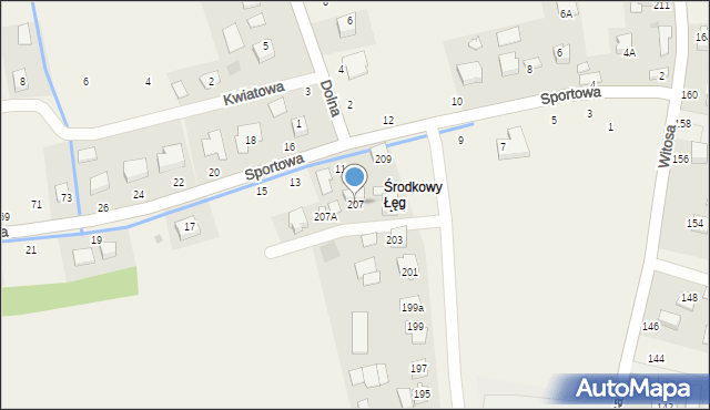 Łęg Tarnowski, Witosa Wincentego, 207, mapa Łęg Tarnowski