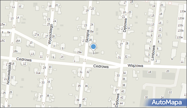 Legnica, Wiązowa, 7, mapa Legnicy