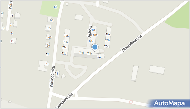 Legnica, Wielogórska, 74a, mapa Legnicy