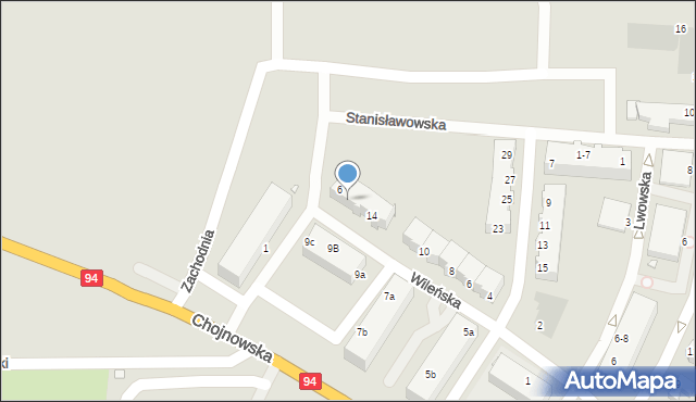 Legnica, Wileńska, 16, mapa Legnicy