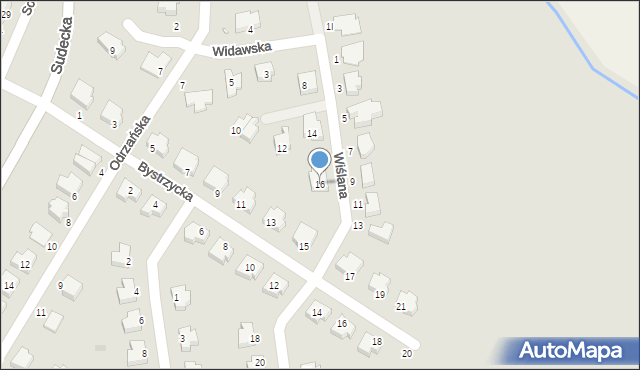 Legnica, Wiślana, 16, mapa Legnicy