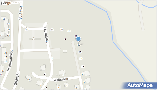 Legnica, Wiślana, 1E, mapa Legnicy