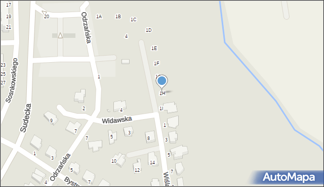 Legnica, Wiślana, 1H, mapa Legnicy