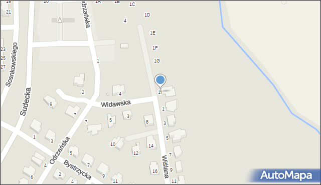 Legnica, Wiślana, 1I, mapa Legnicy
