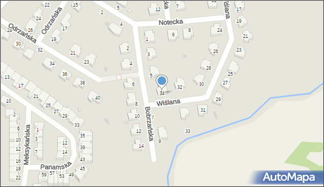 Legnica, Wiślana, 34, mapa Legnicy