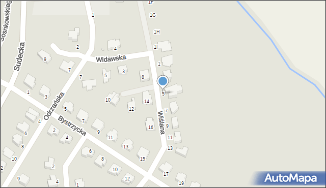 Legnica, Wiślana, 5, mapa Legnicy