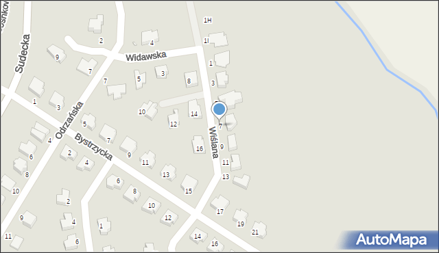 Legnica, Wiślana, 7, mapa Legnicy