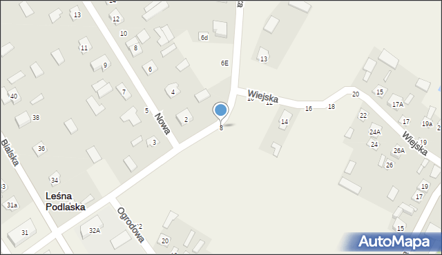Leśna Podlaska, Wiejska, 8, mapa Leśna Podlaska