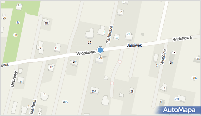 Leszno, Widokowa, 20, mapa Leszno