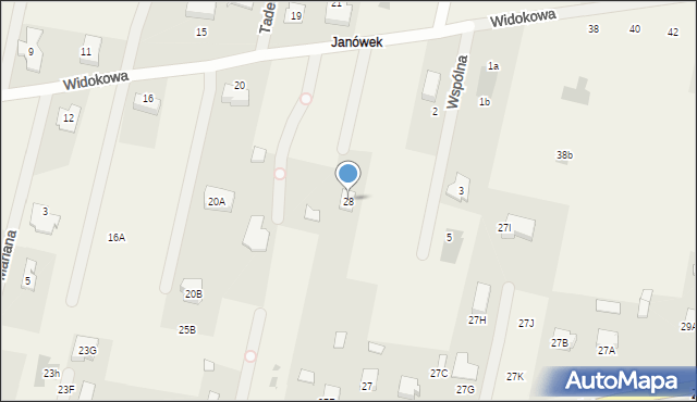 Leszno, Widokowa, 28, mapa Leszno