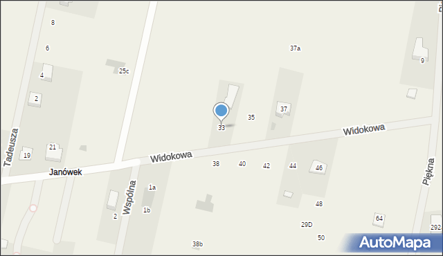 Leszno, Widokowa, 33, mapa Leszno